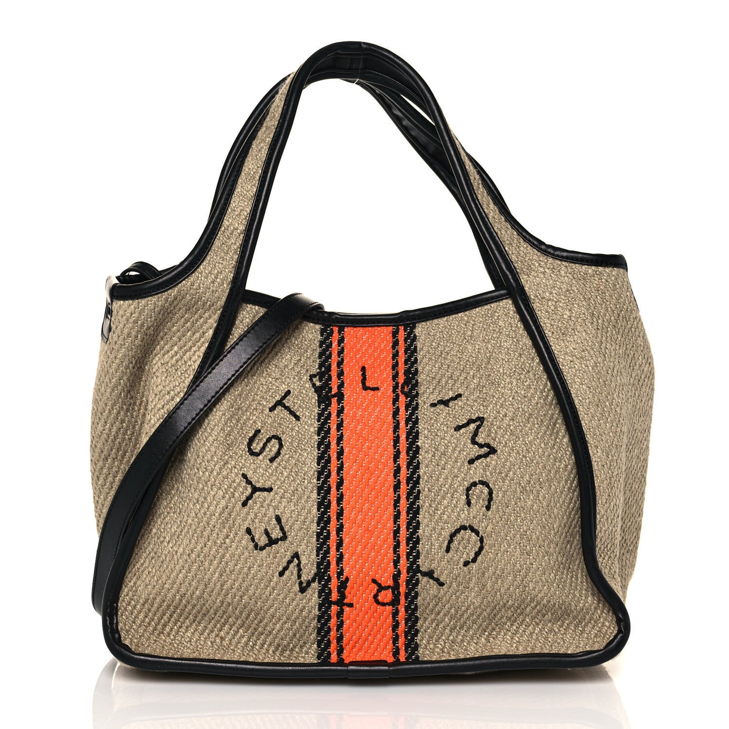 Linen Striped Mini Logo Crossbody Natural