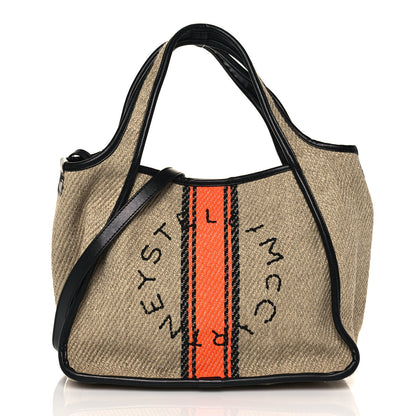 Stella McCartney Linen Striped Mini Logo Crossbody Natural 2 of 12
