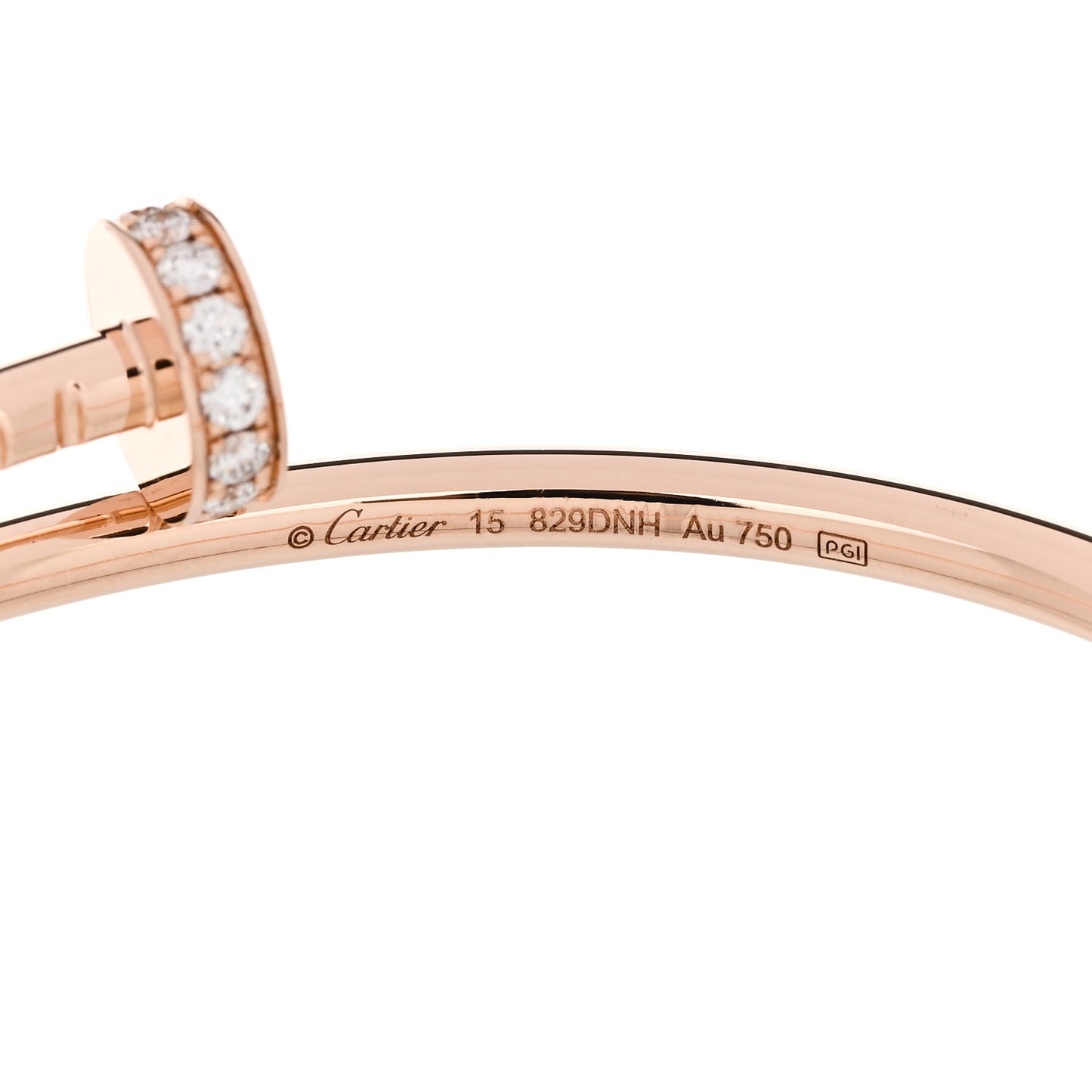 18K Pink Gold Diamond Small Juste Un Clou Bracelet 15