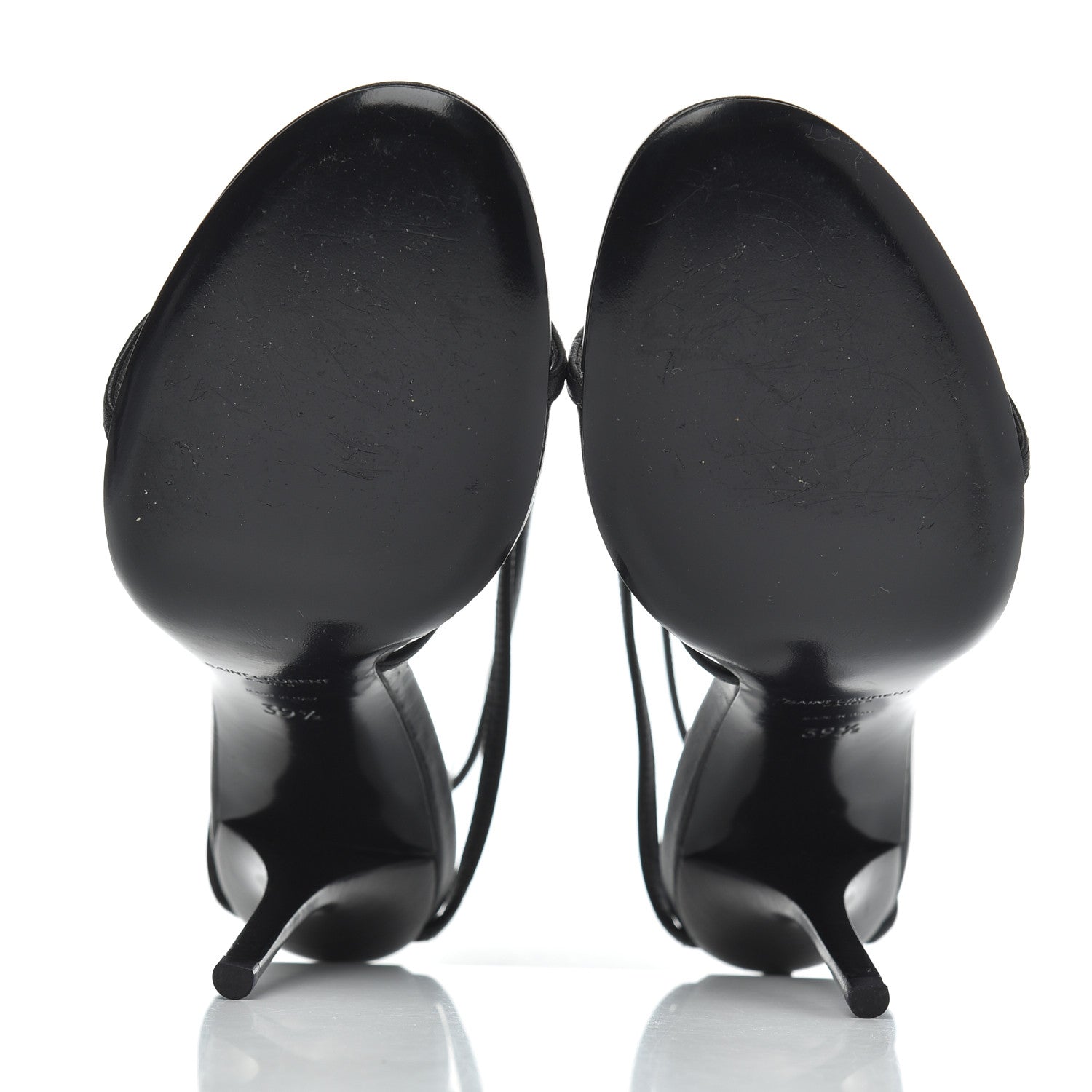 Saint Laurent Calfskin Cassandra 110 Sandals 39.5 Black Gold 5 of 19