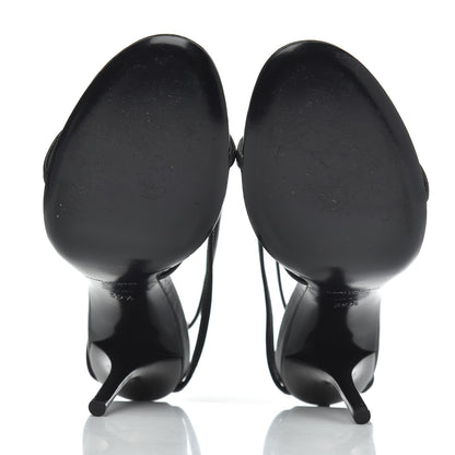 Saint Laurent Calfskin Cassandra 110 Sandals 39.5 Black Gold 5 of 19