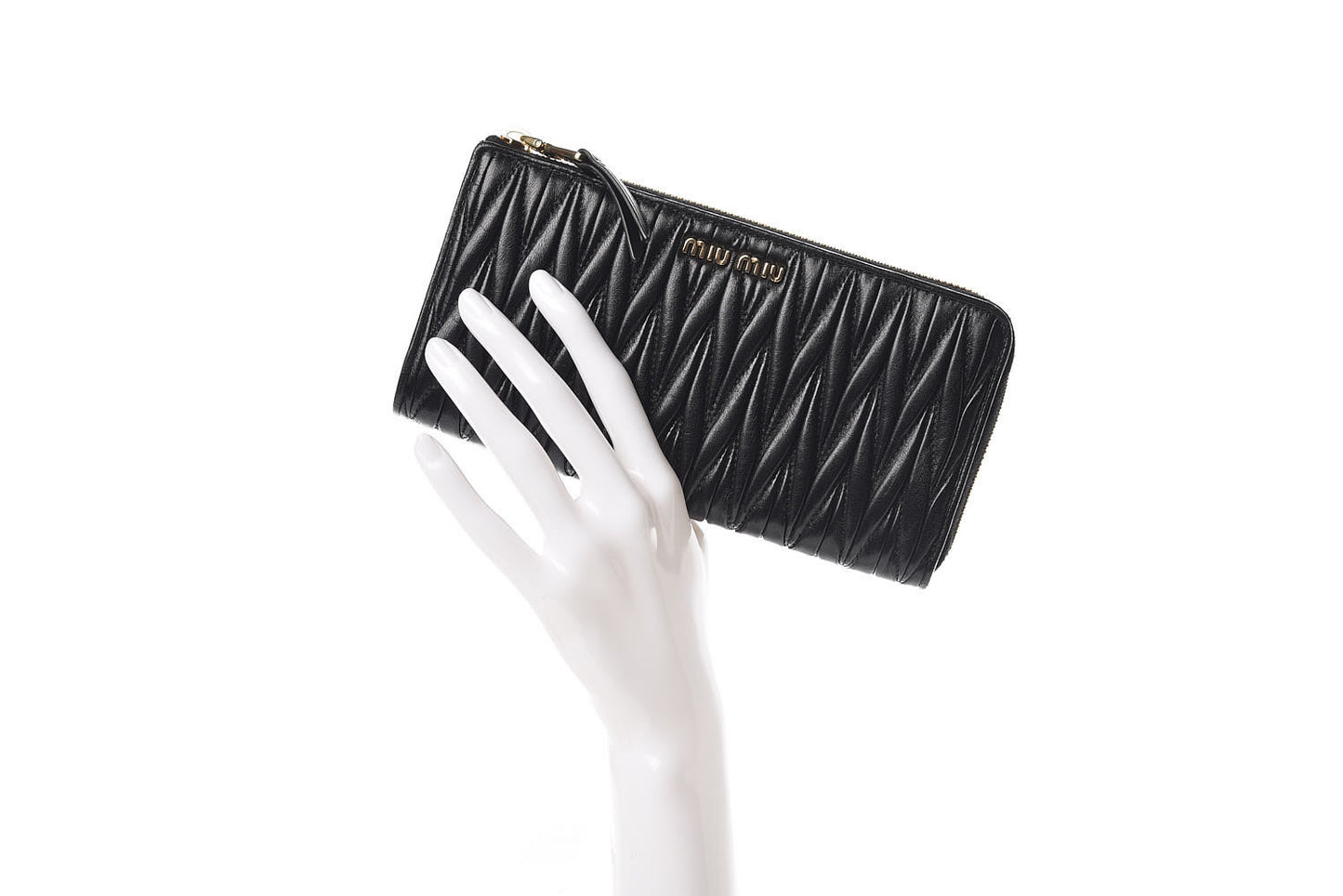 Nappa Matelasse Lux Zip Around Wallet Black
