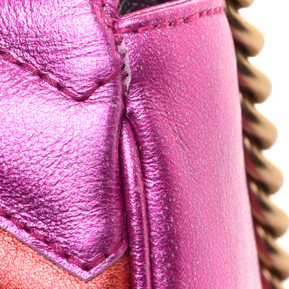 Gucci Metallic Calfskin Matelasse Small GG Marmont Shoulder Bag Fuchsia 11 of 11