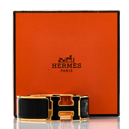 Hermes Enamel Wide Clic Clac H Bracelet GM Black 5 of 5