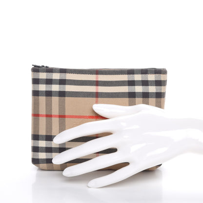 Burberry Canvas Horseferry Check Cosmetic Pouch Camel 2 of 7