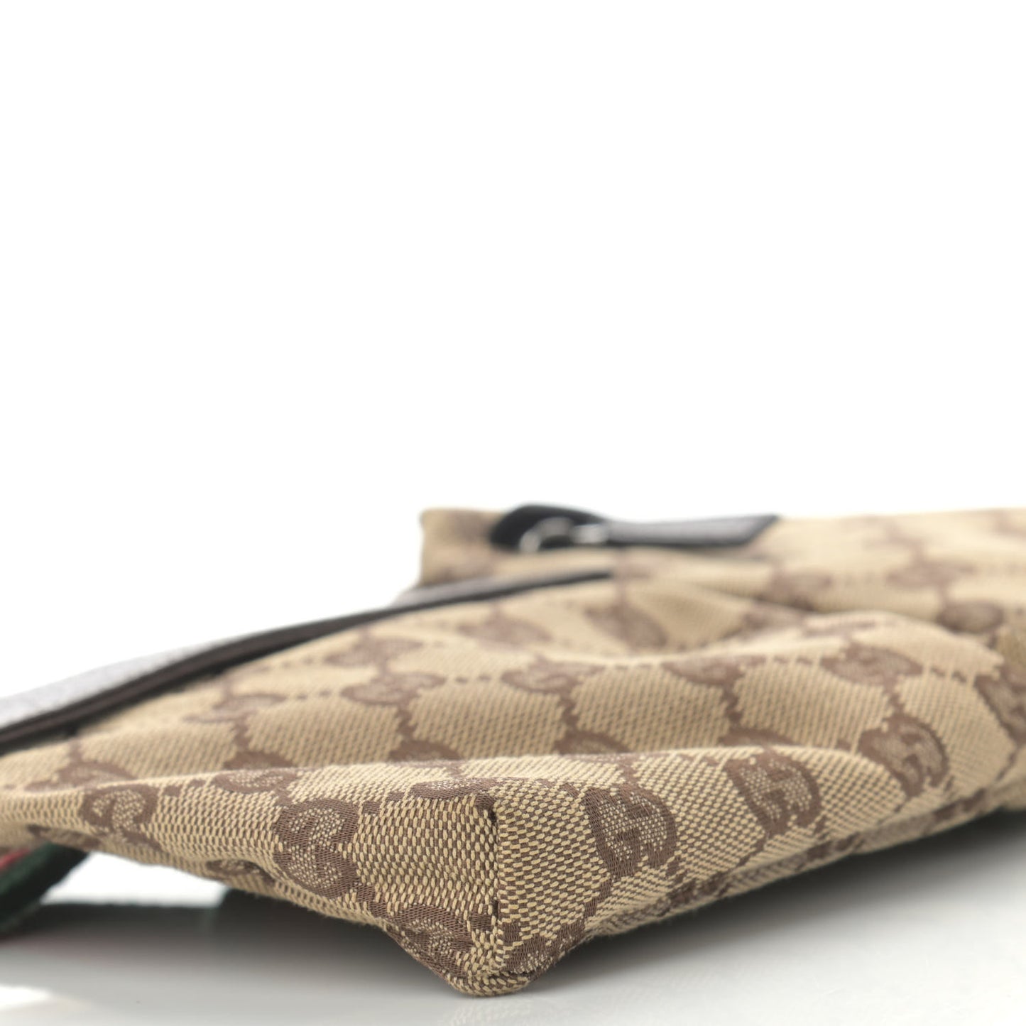 GG Monogram Web Double Pocket Belt Bag Dark Brown