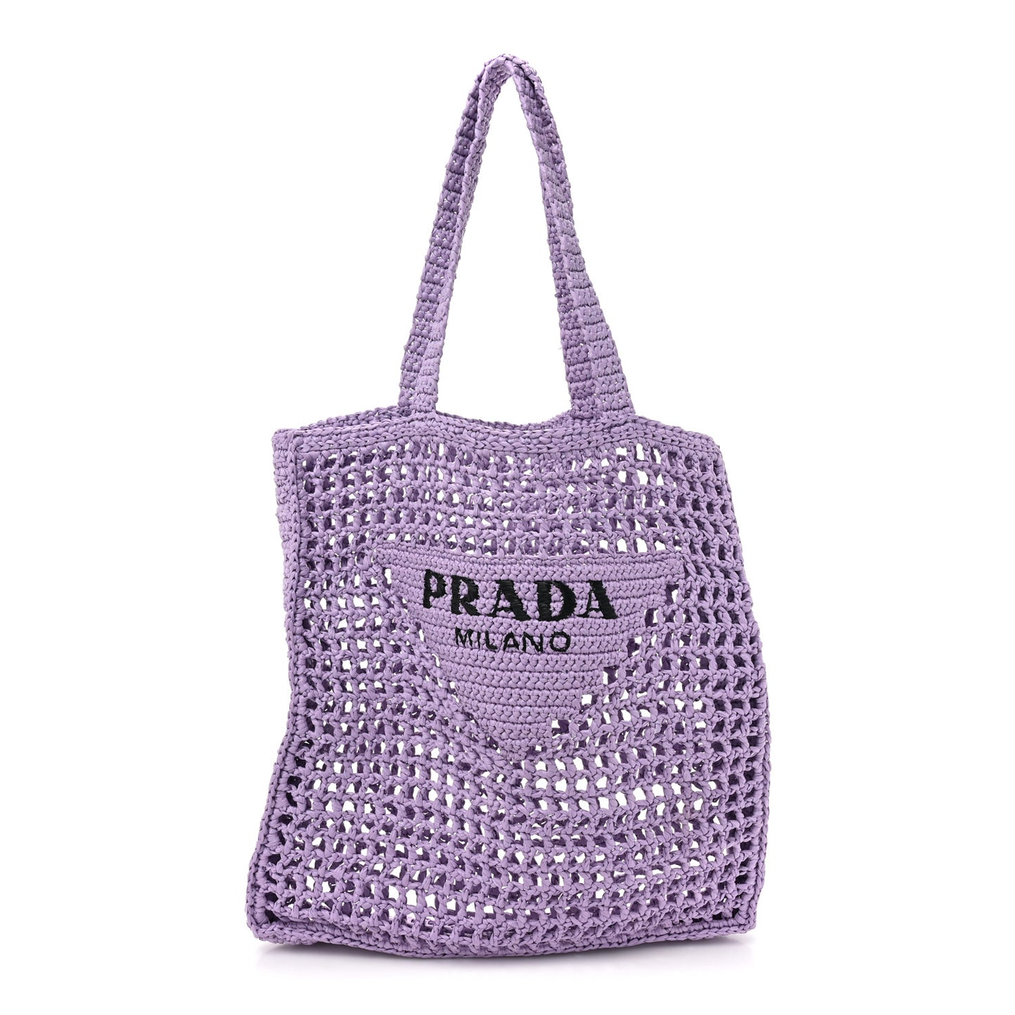 Yarn Raffia Effect Crochet Logo Embroidered Tote Bag Lilium