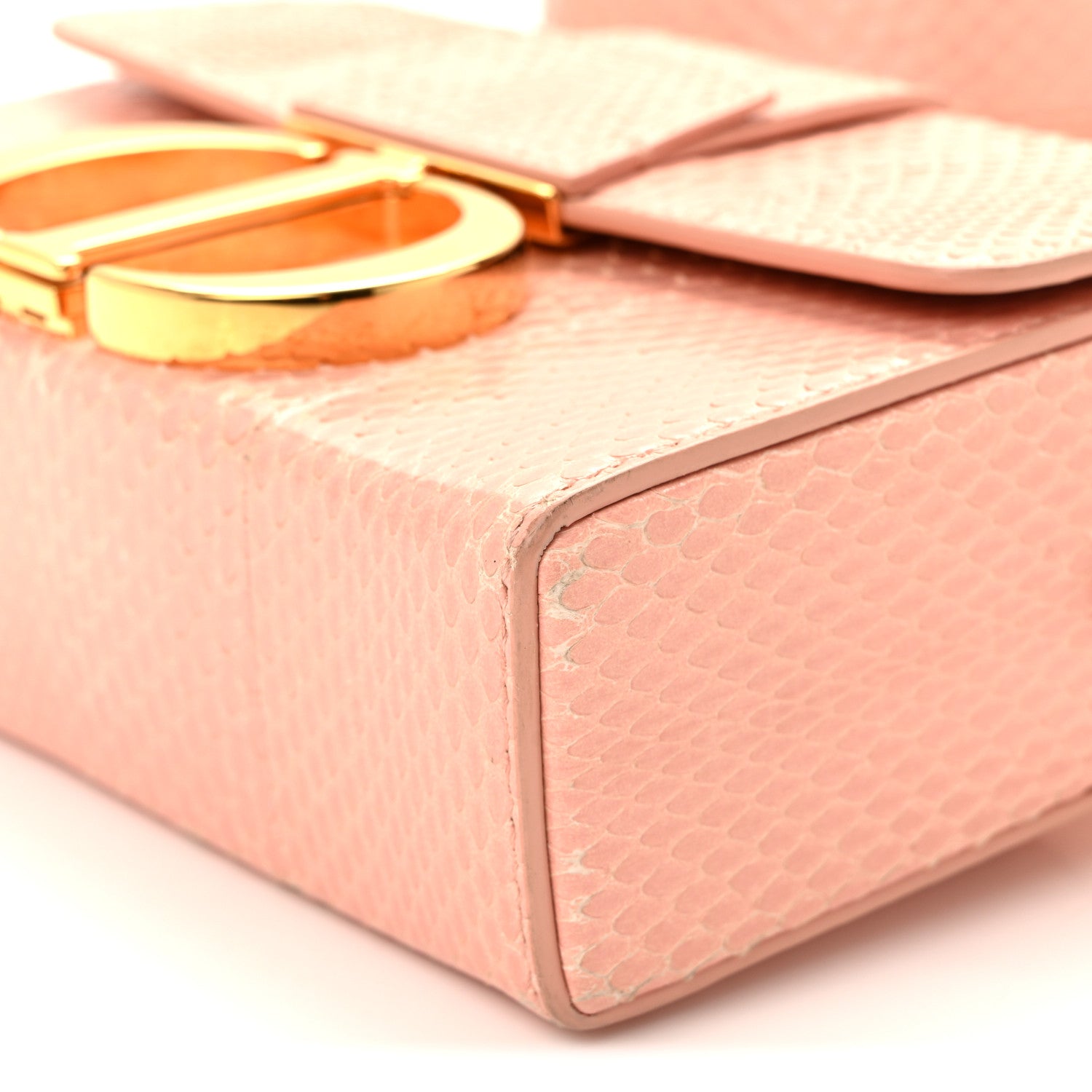 Christian Dior Snakeskin 30 Montaigne Box Bag Rose Clair 10 of 11
