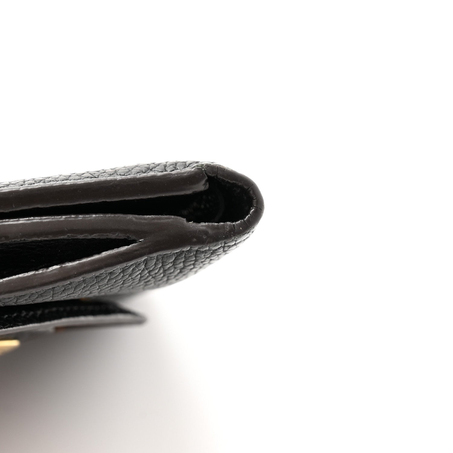 Louis Vuitton Grained Calfskin Monogram Double V Compact Wallet Black 7 of 10