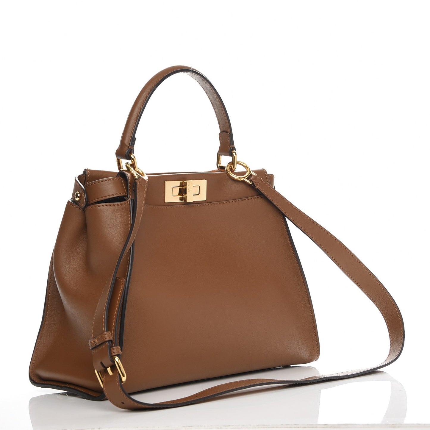 Vitello Seta Shiny Nappa Ayers Medium Peekaboo Iconic Satchel Brownie Menta