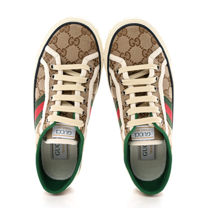 Gucci GG Monogram Web Womens 1977 Tennis Sneakers 36.5 Beige Ebony Mystic White 2 of 9