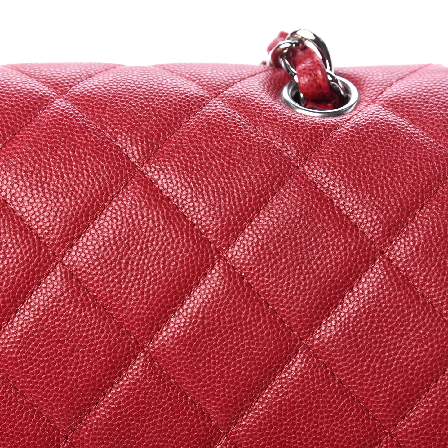 Caviar Quilted Maxi Double Flap Dark Pink
