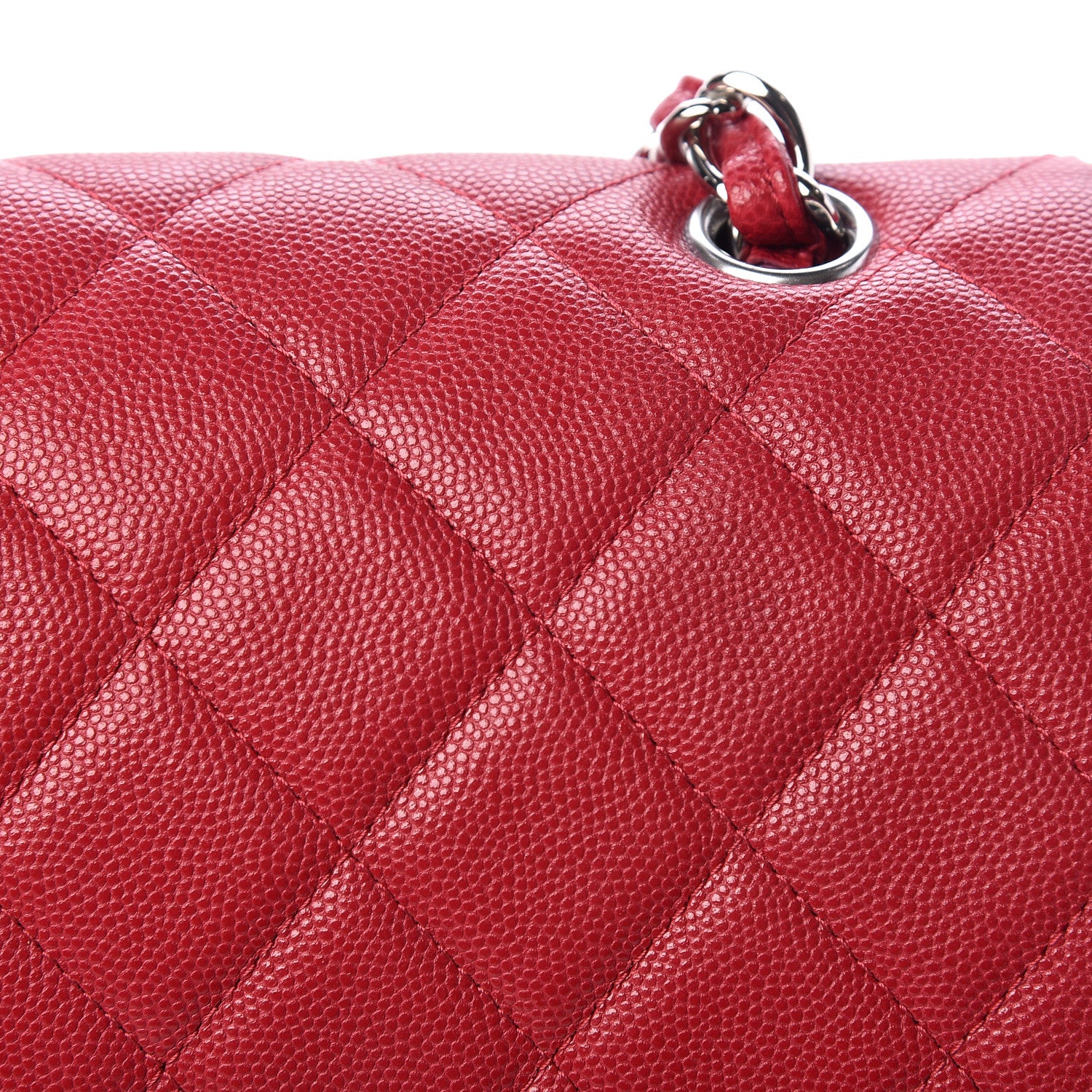 Chanel Caviar Quilted Maxi Double Flap Dark Pink 15 of 17