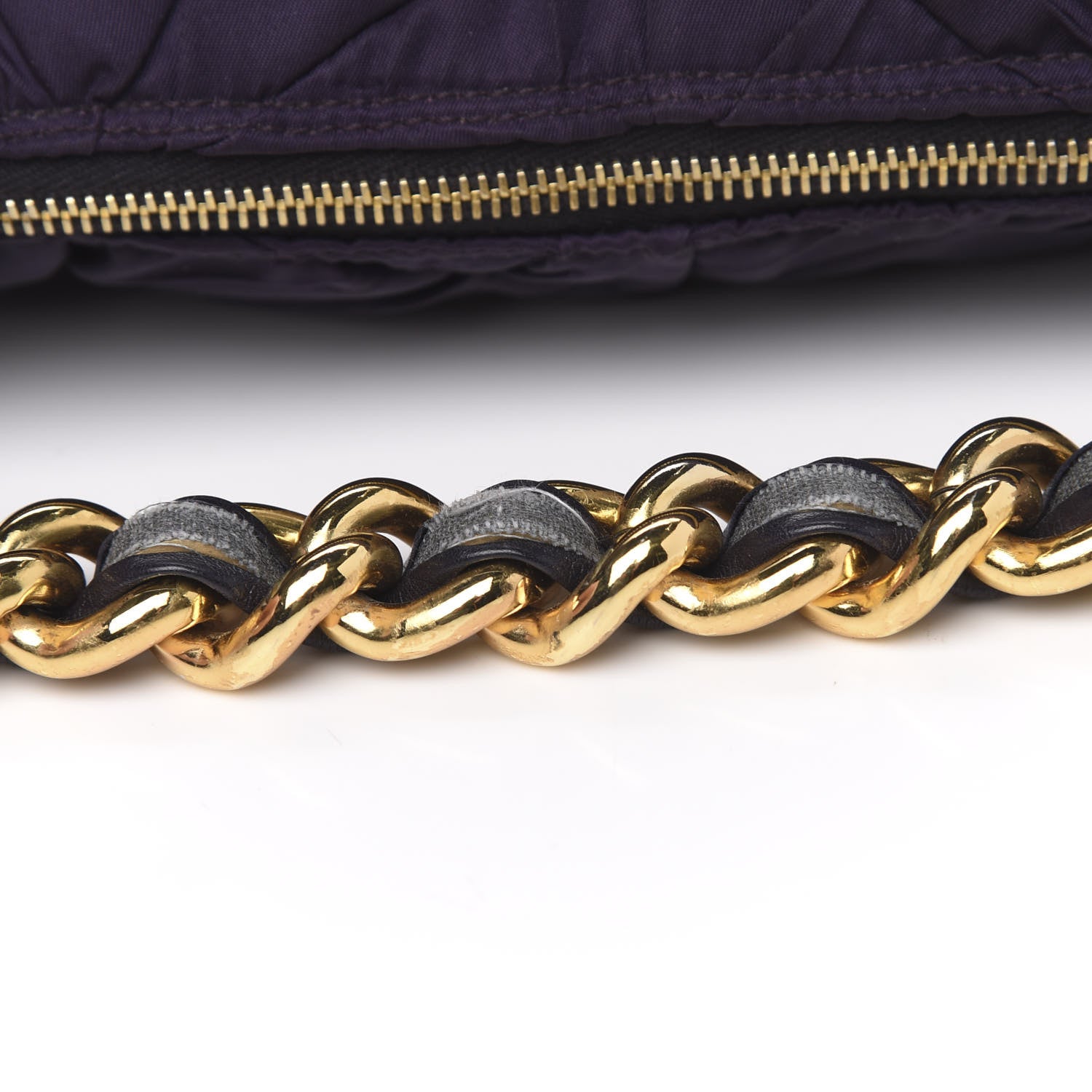 Prada Tessuto Nylon Chevron Quilted Shoulder Bag Plum 8 of 11