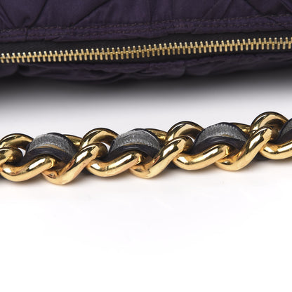 Prada Tessuto Nylon Chevron Quilted Shoulder Bag Plum 8 of 11