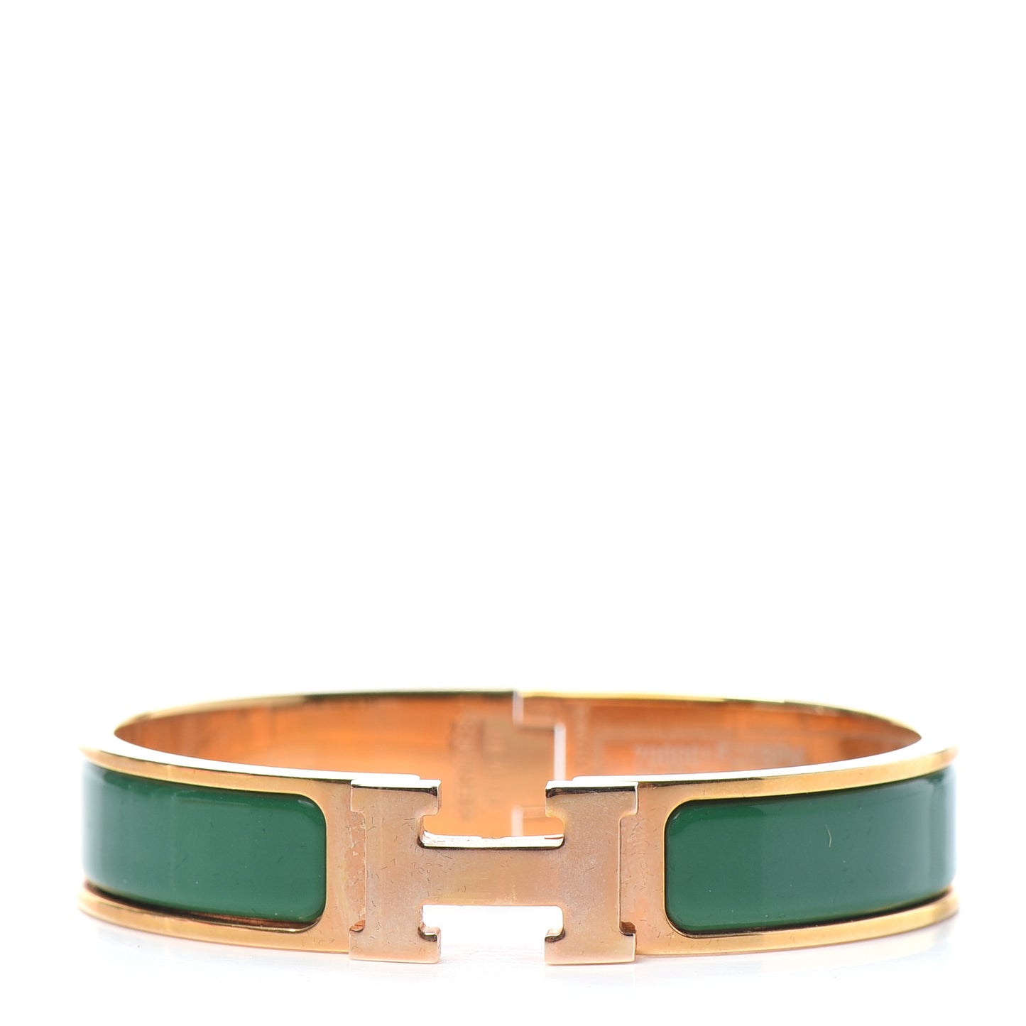 Enamel Narrow Clic Clac H Bracelet Vert Sapin