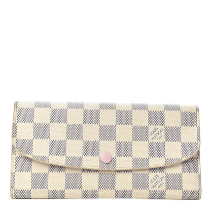 Louis Vuitton Damier Azur Emilie Wallet Rose Ballerine 1 of 6