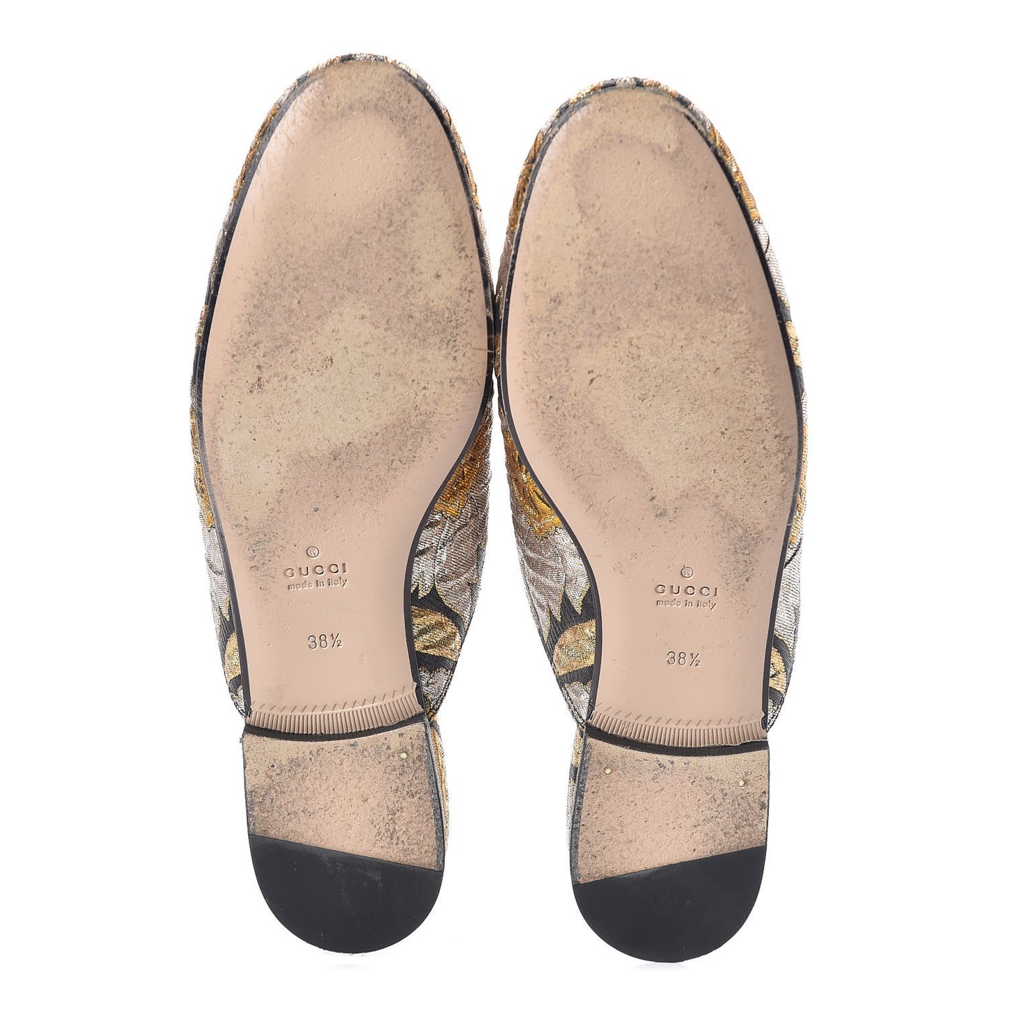 Jacquard Floral Womens Princetown Slippers 38.5 Oro Black