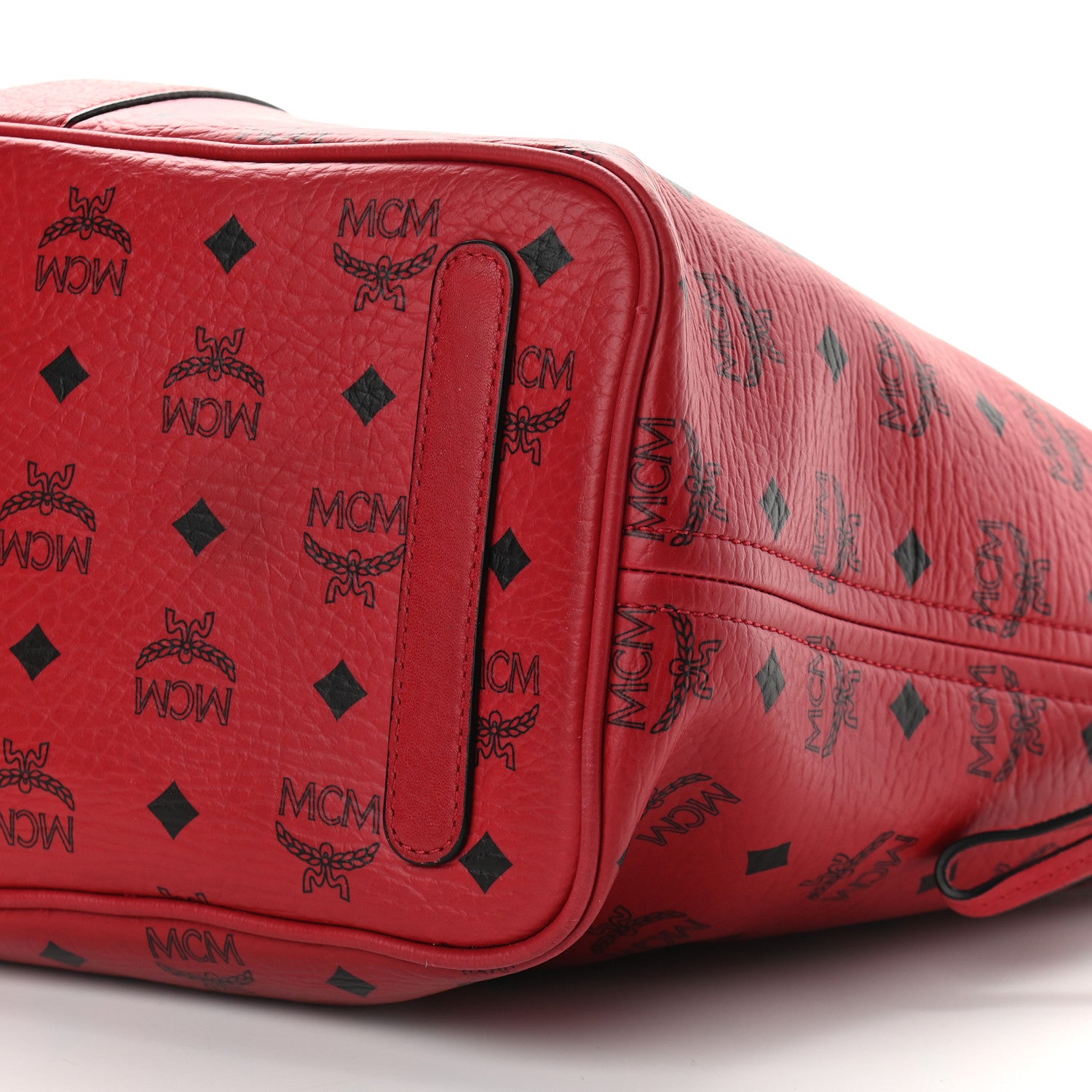 MCM Visetos Medium Liz Reversible Shopper Tote Ruby Red 6 of 21