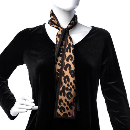 Louis Vuitton Silk Leopard Bandeau Scarf Marron 2 of 3
