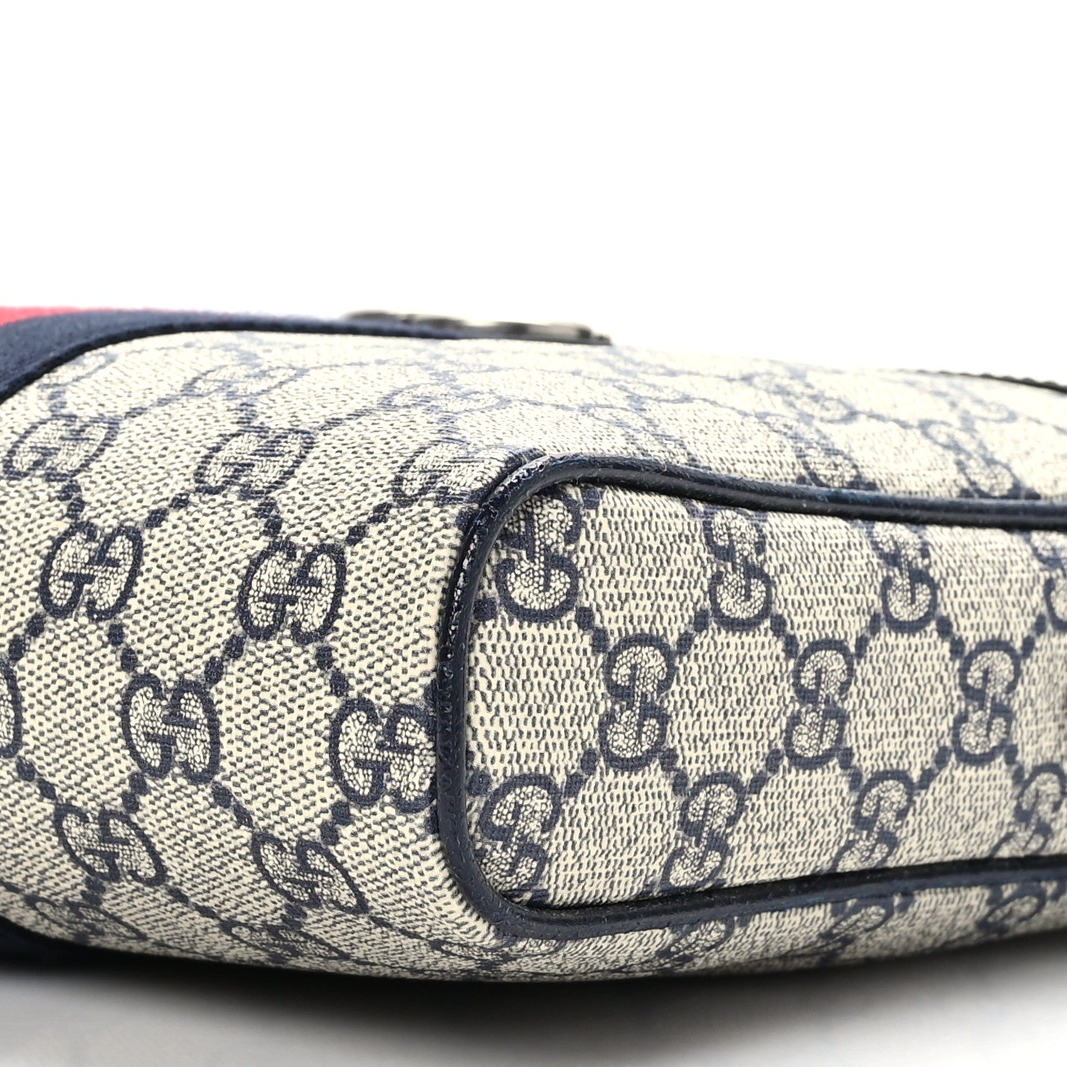 Gucci GG Supreme Monogram Textured Dollar Calfskin Web Small Ophidia Messenger Bag Beige Blue 10 of 10