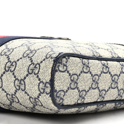Gucci GG Supreme Monogram Textured Dollar Calfskin Web Small Ophidia Messenger Bag Beige Blue 10 of 10