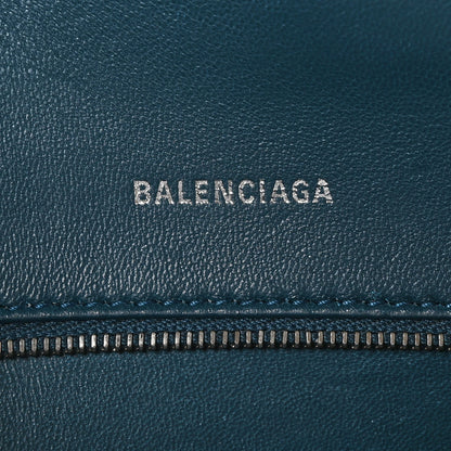 Balenciaga Shiny Calfskin Crocodile Embossed Small Hourglass Top Handle Bag Dark Petrol Blue 6 of 9