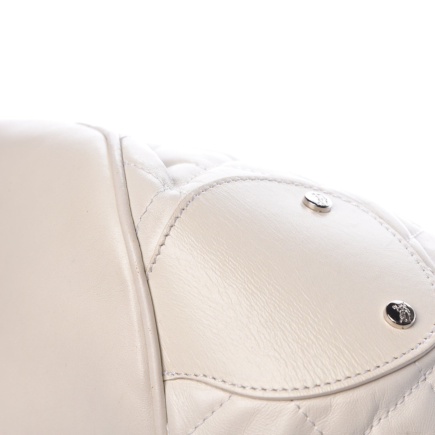 Burberry Calfskin Quilted Bucket Shoulder Bag White 12 of 20