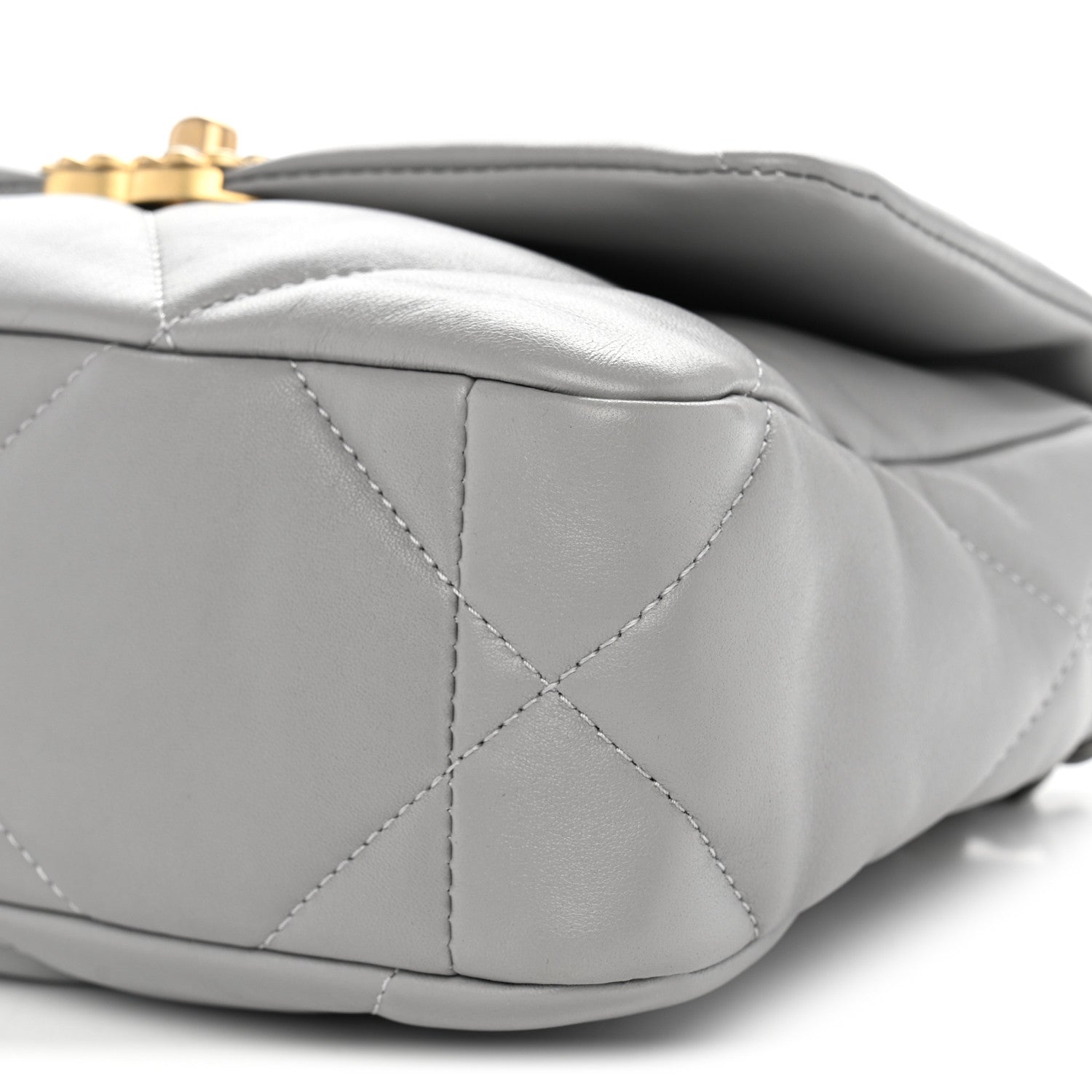 Chanel Lambskin Quilted Medium Chanel 19 Flap Grey 9 of 10