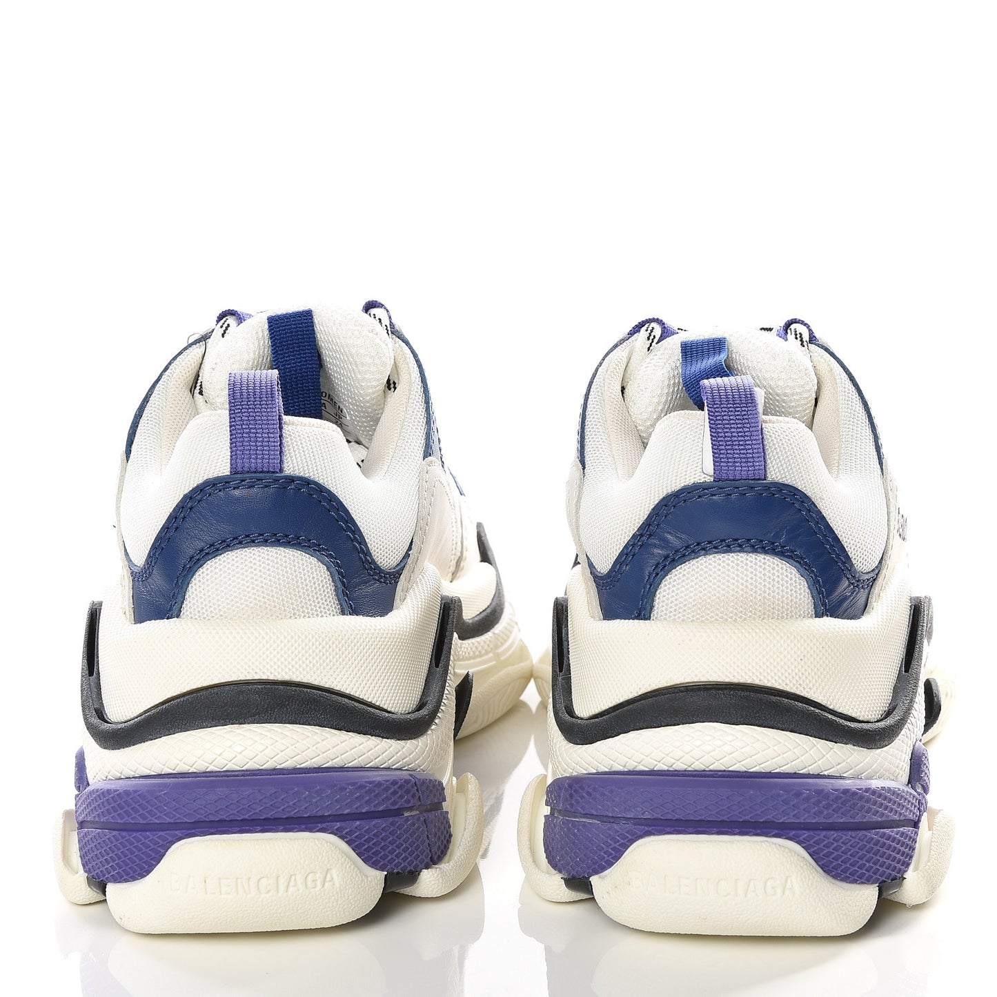 Mesh Nubuck Womens Triple S Sneakers 36 White Bleu Violet