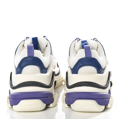 Balenciaga Mesh Nubuck Womens Triple S Sneakers 36 White Bleu Violet 6 of 10