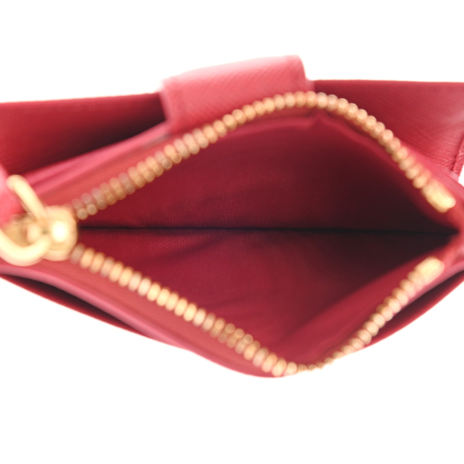 Prada Saffiano Metal Card Holder Fuoco Peonia 5 of 12