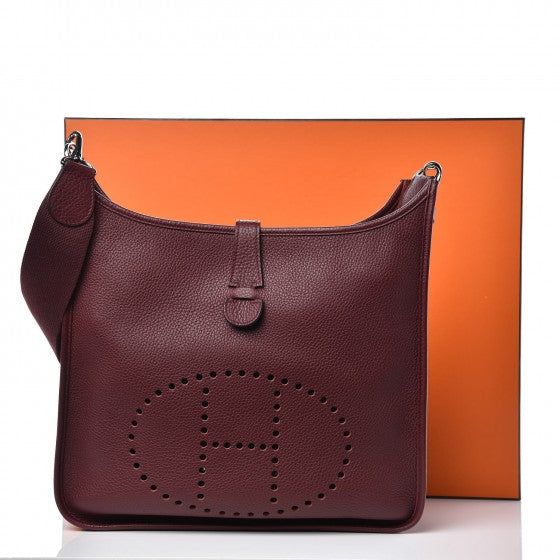 Hermes Taurillon Clemence Evelyne III GM Bordeaux 9 of 9