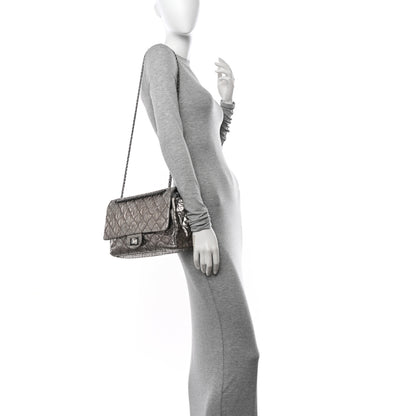 Chanel Metallic Calfskin Striped 2.55 Reissue 226 Flap Dark Silver 2 of 13