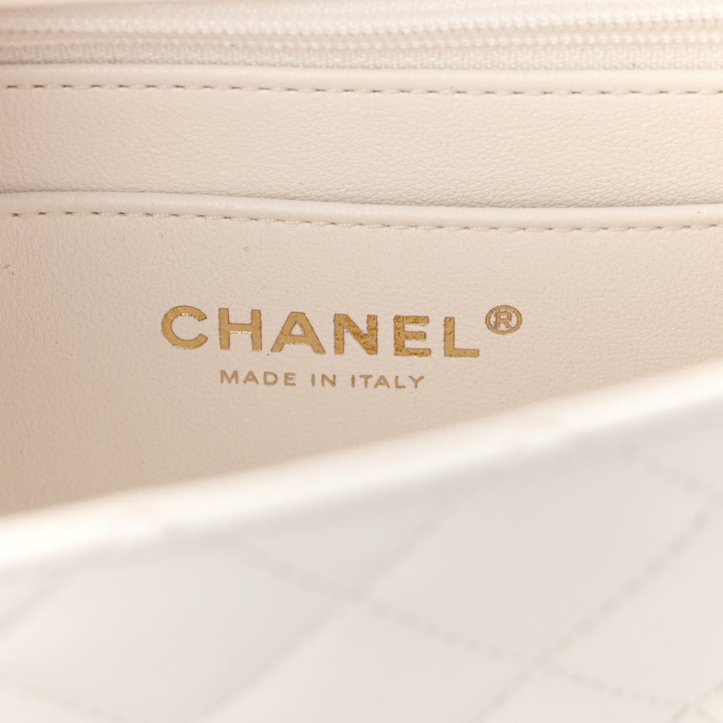 Lambskin Quilted Mini Crystal Top Handle Rectangular Flap White
