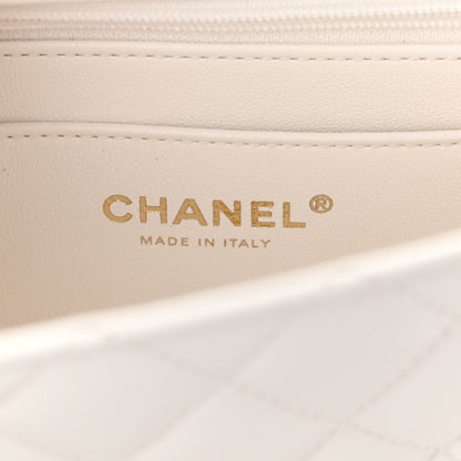 Chanel Lambskin Quilted Mini Crystal Top Handle Rectangular Flap White 5 of 10