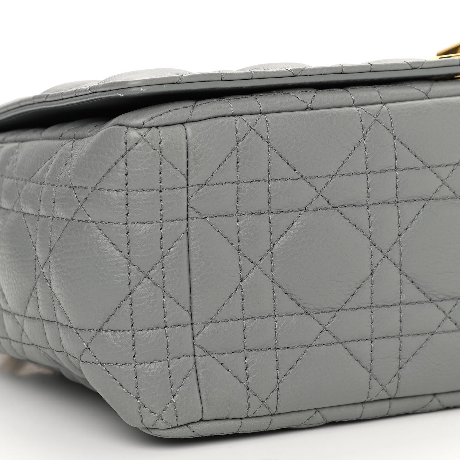 Christian Dior Lambskin Cannage Large Caro Bag Grey Stone 9 of 12