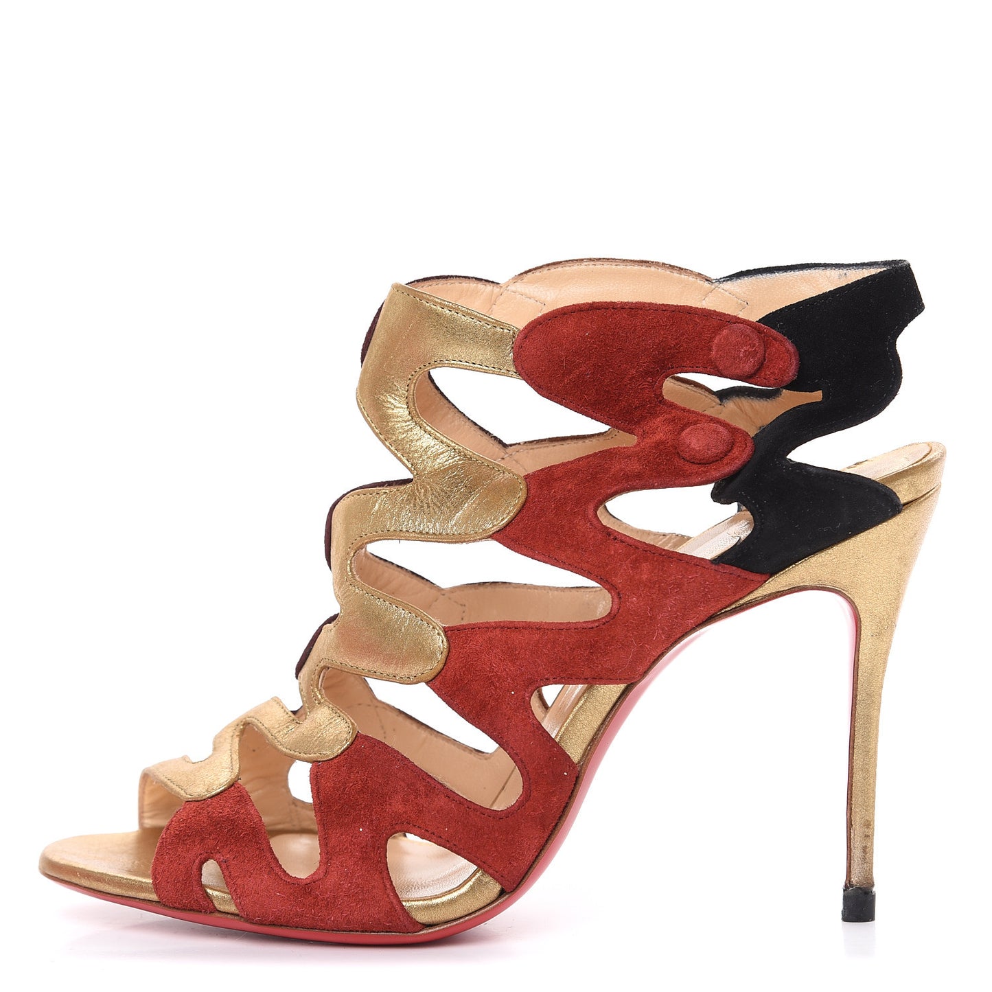 Suede Metallic Cutout 100 Booties 38 Multicolor