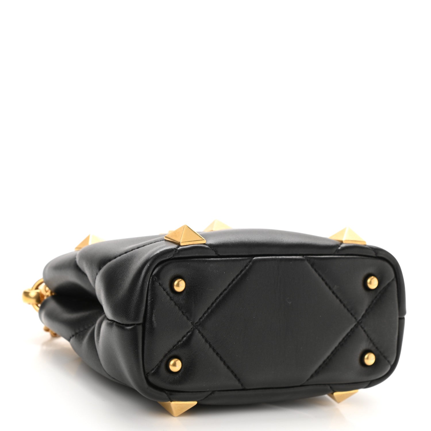 Valentino Garavani Nappa Small Roman Stud The Handle Bag Black 4 of 9