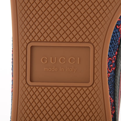 Gucci Lurex Calfskin Web GG Monogram Mens Falacer Sneakers 9 Iridescent Blue Iridescent Red Silver 6 of 11