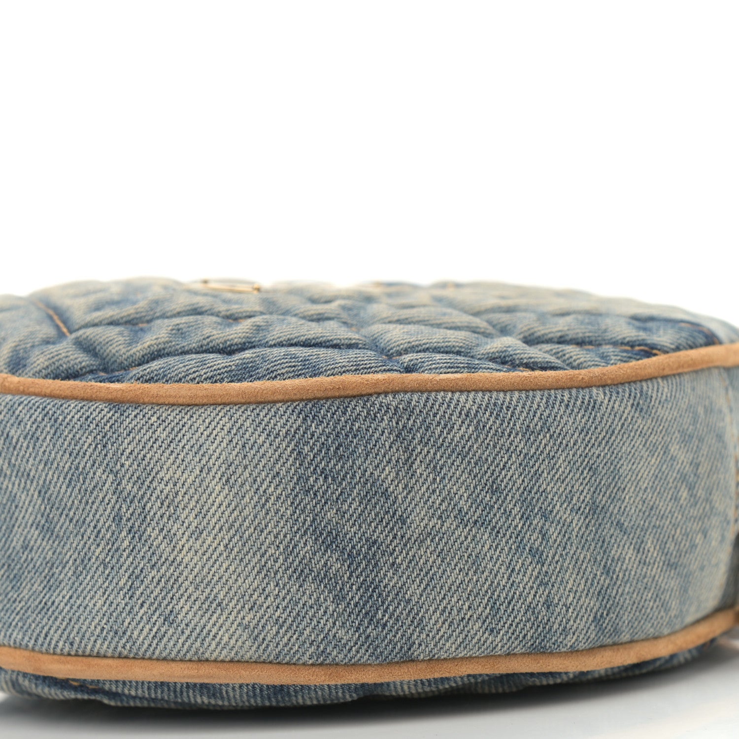 Saint Laurent Denim Quilted Monogram Round Crossbody Bag Rodeo Blue 10 of 10