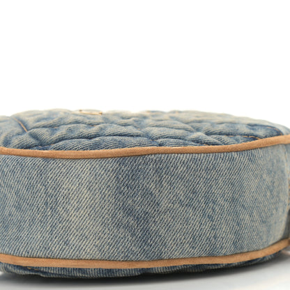 Saint Laurent Denim Quilted Monogram Round Crossbody Bag Rodeo Blue 10 of 10