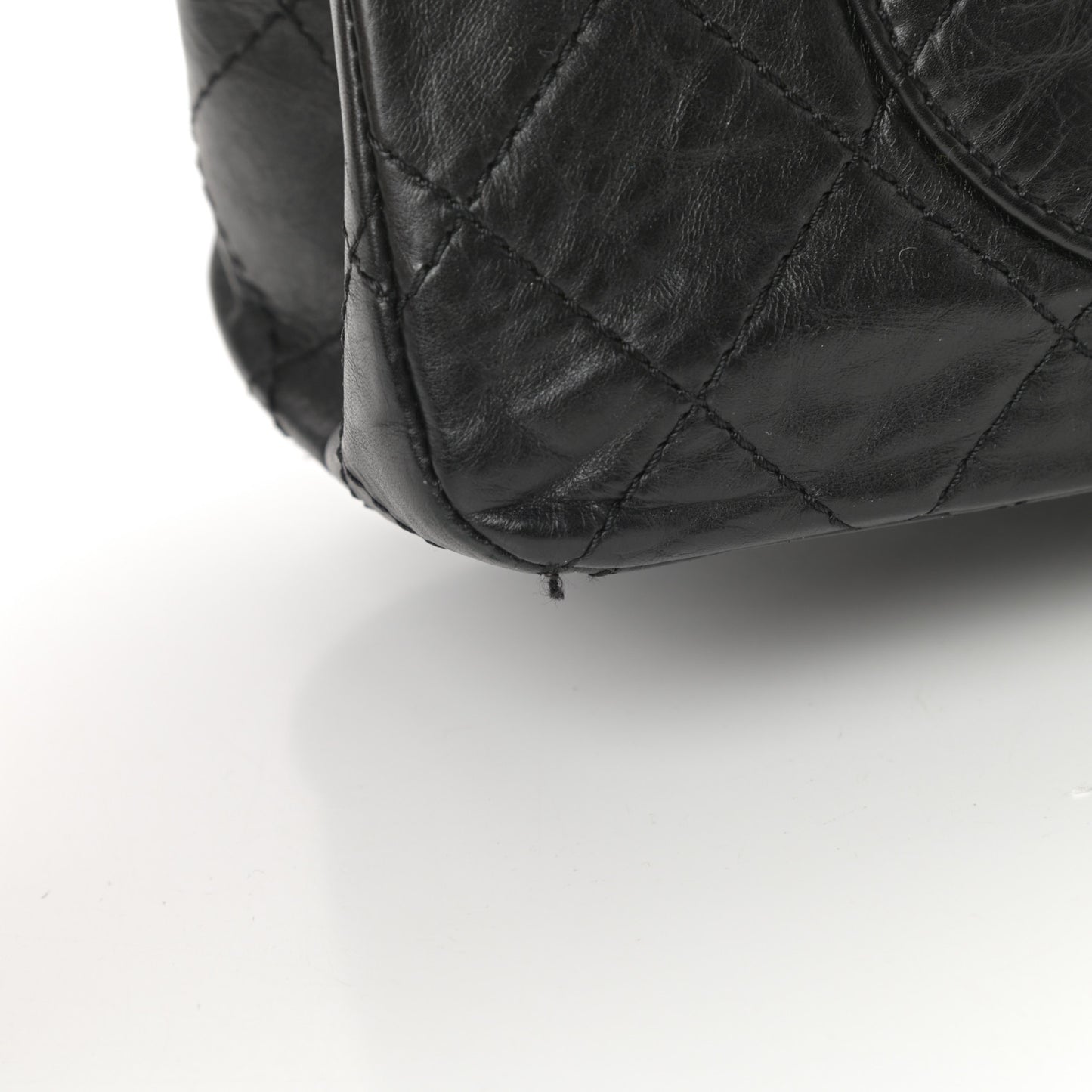 Aged Calfskin Quilted 2.55 Reissue 227 Flap Black