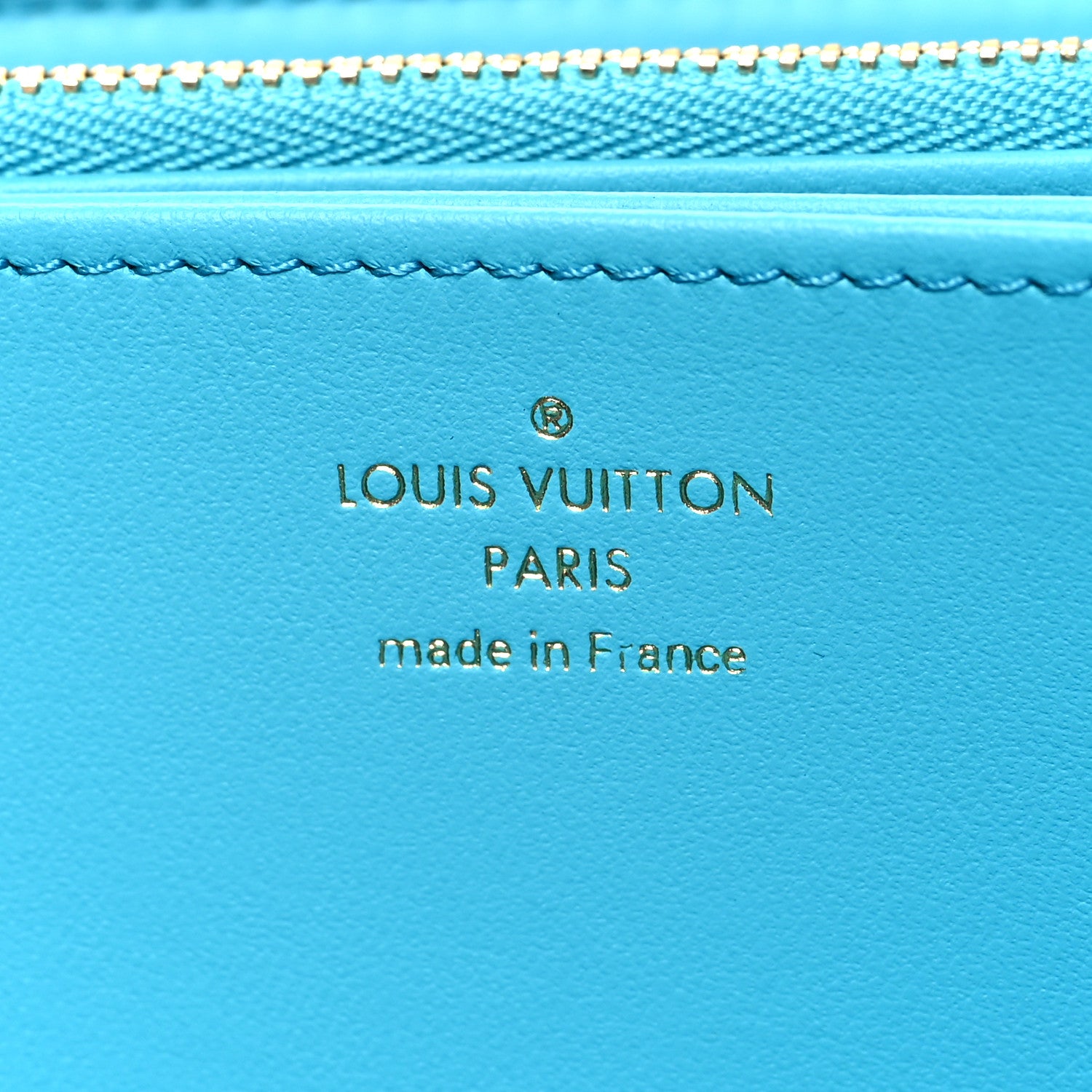 Louis Vuitton Lambskin Embossed Monogram Coussin Zippy Wallet Turquoise 6 of 7