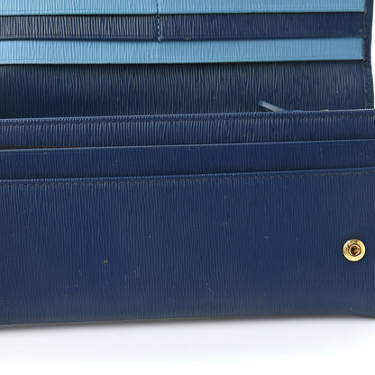 Prada Vitello Move Bi-Color Continental Flap Travel Wallet Bluette Astrale 12 of 18