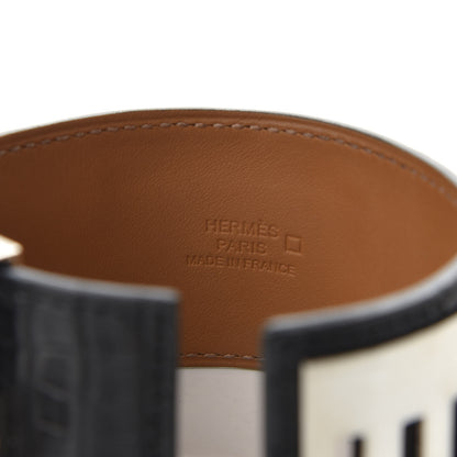 Hermes Shiny Alligator Collier de Chien CDC Bracelet S Black 4 of 5