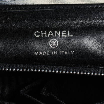 Chanel Distressed Patent Quilted Flap Cosmetic Case Black 5 of 10