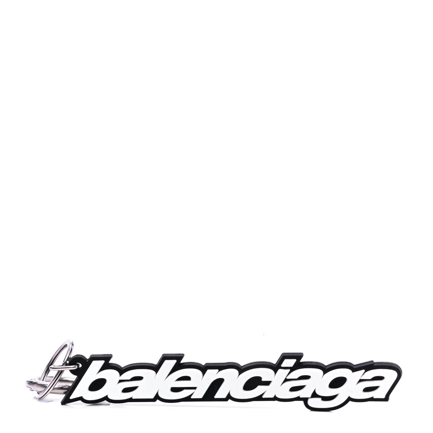 Rubber Logo Keyring White Black