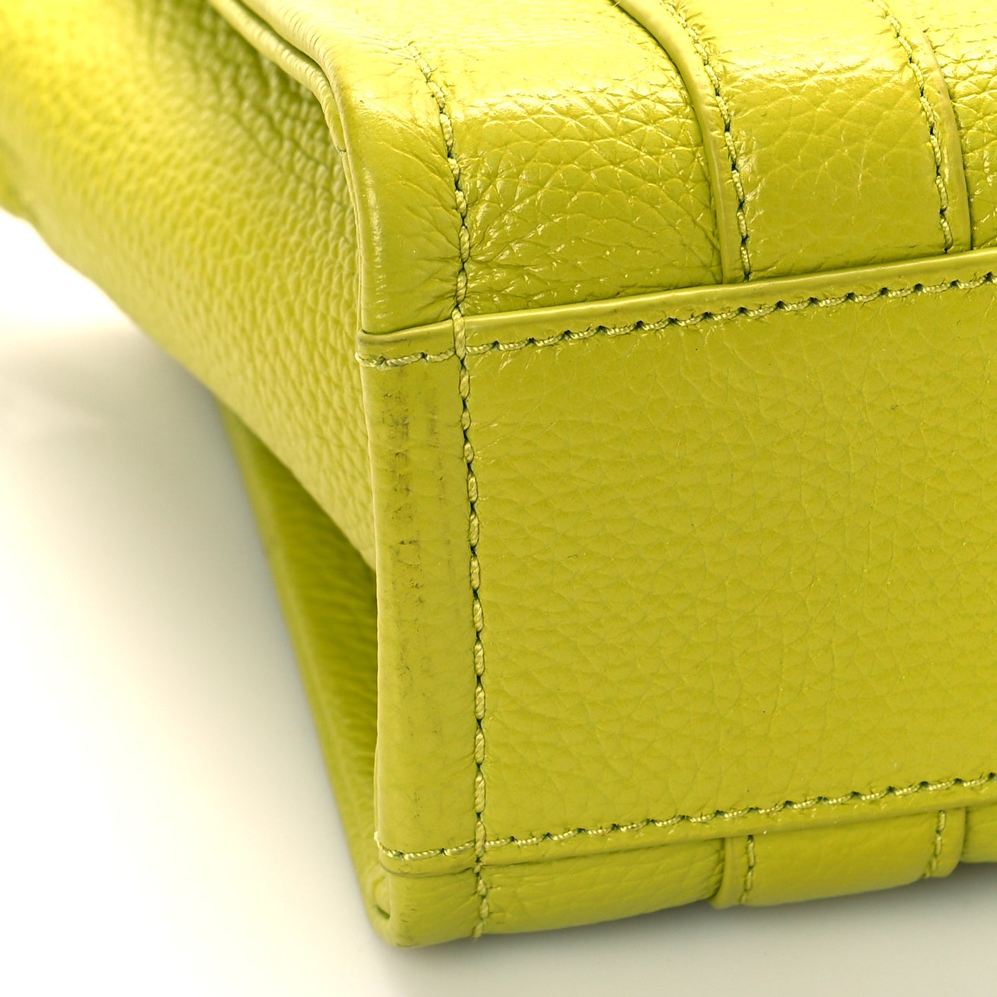 Grained Calfskin Mini The Tote Bag Citronella