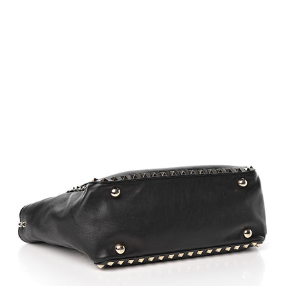 Valentino Garavani Vitello Small Rockstud Tote Black 4 of 9